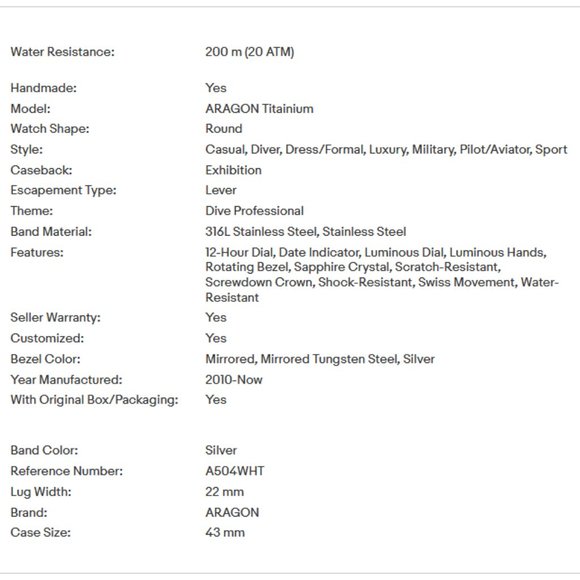 ARAGON Tungston Bezel Swiss Automatic Watch Sapphire Crystal Full Lume 43mm A504 - Picture 15 of 16